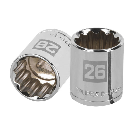 Dado de 26 Mm, 12 Puntas, Cuadro 1/2", Truper