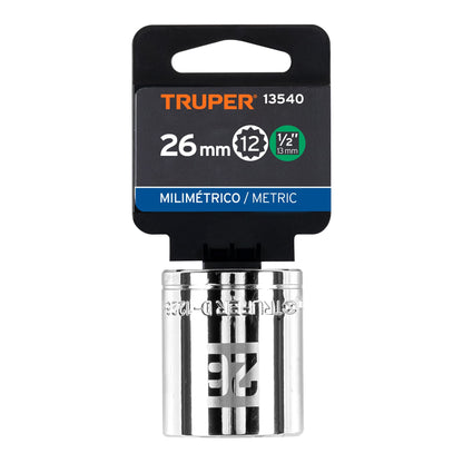 Dado de 26 Mm, 12 Puntas, Cuadro 1/2", Truper
