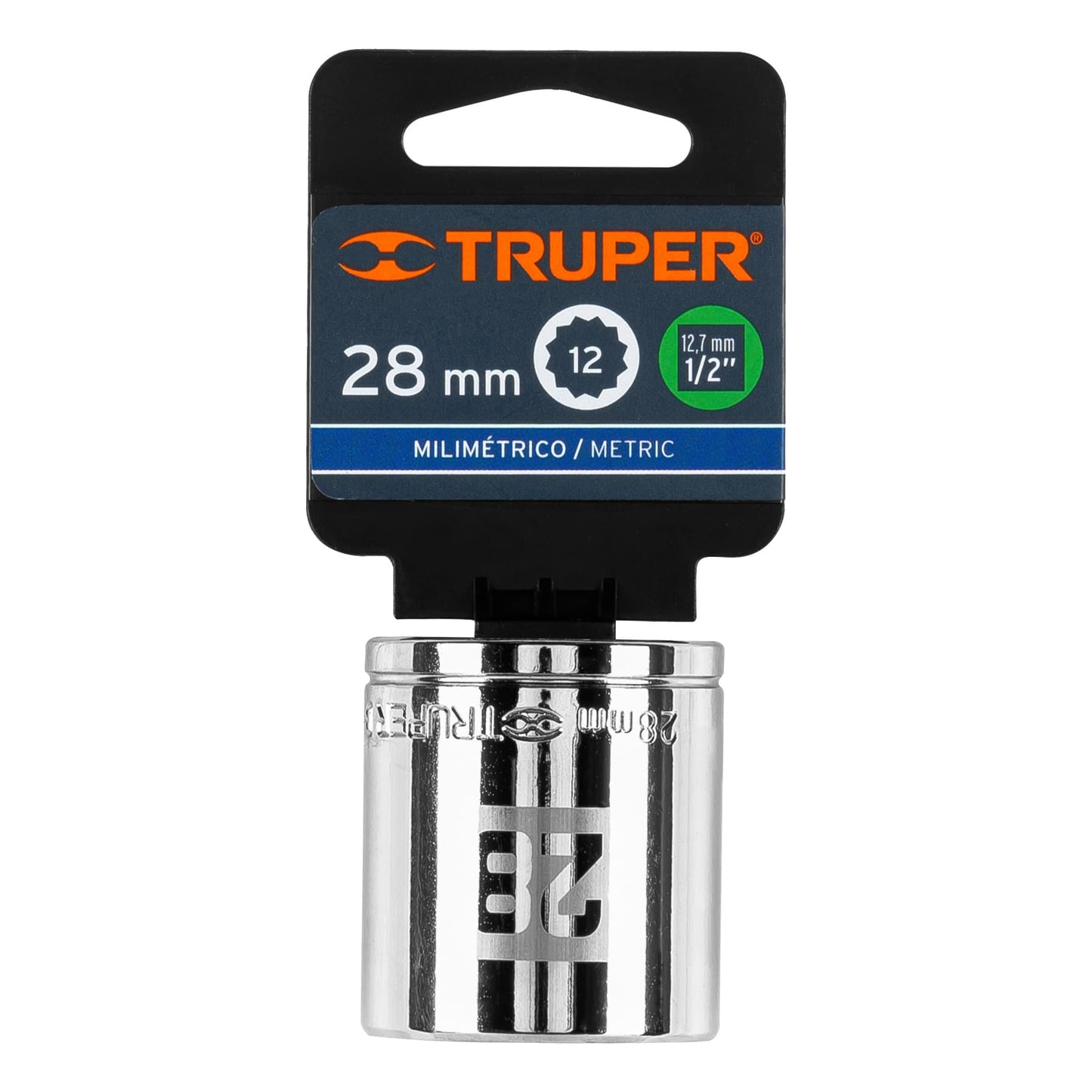 Dado de 28 Mm, 12 Puntas, Cuadro 1/2", Truper