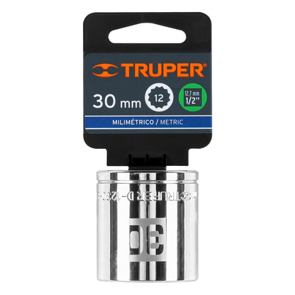 Dado de 30 Mm, 12 Puntas, Cuadro 1/2", Truper