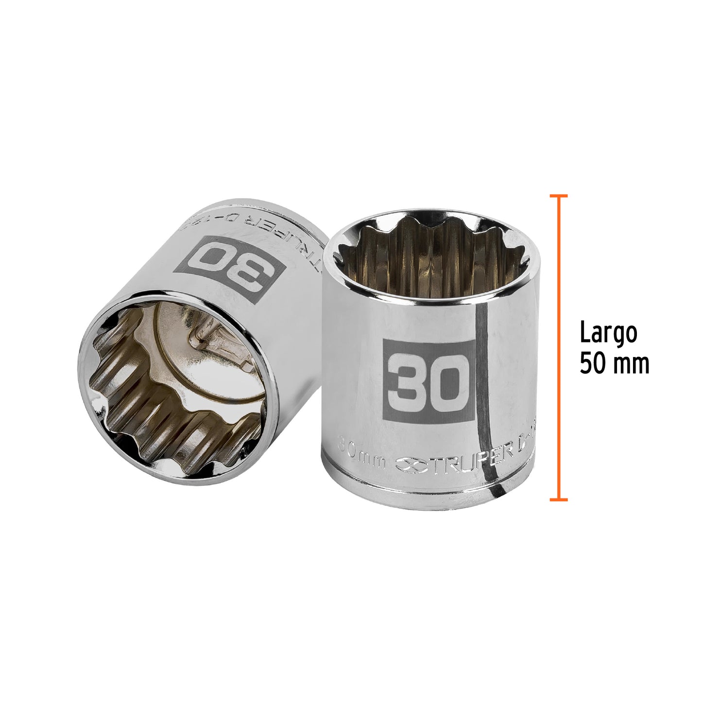 Dado de 30 Mm, 12 Puntas, Cuadro 1/2", Truper