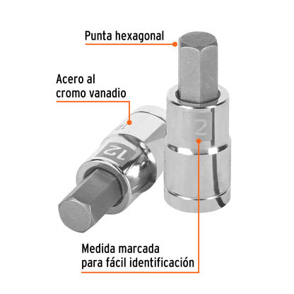 Dado Punta Hexagonal de 12 Mm, Cuadro 1/2", Truper