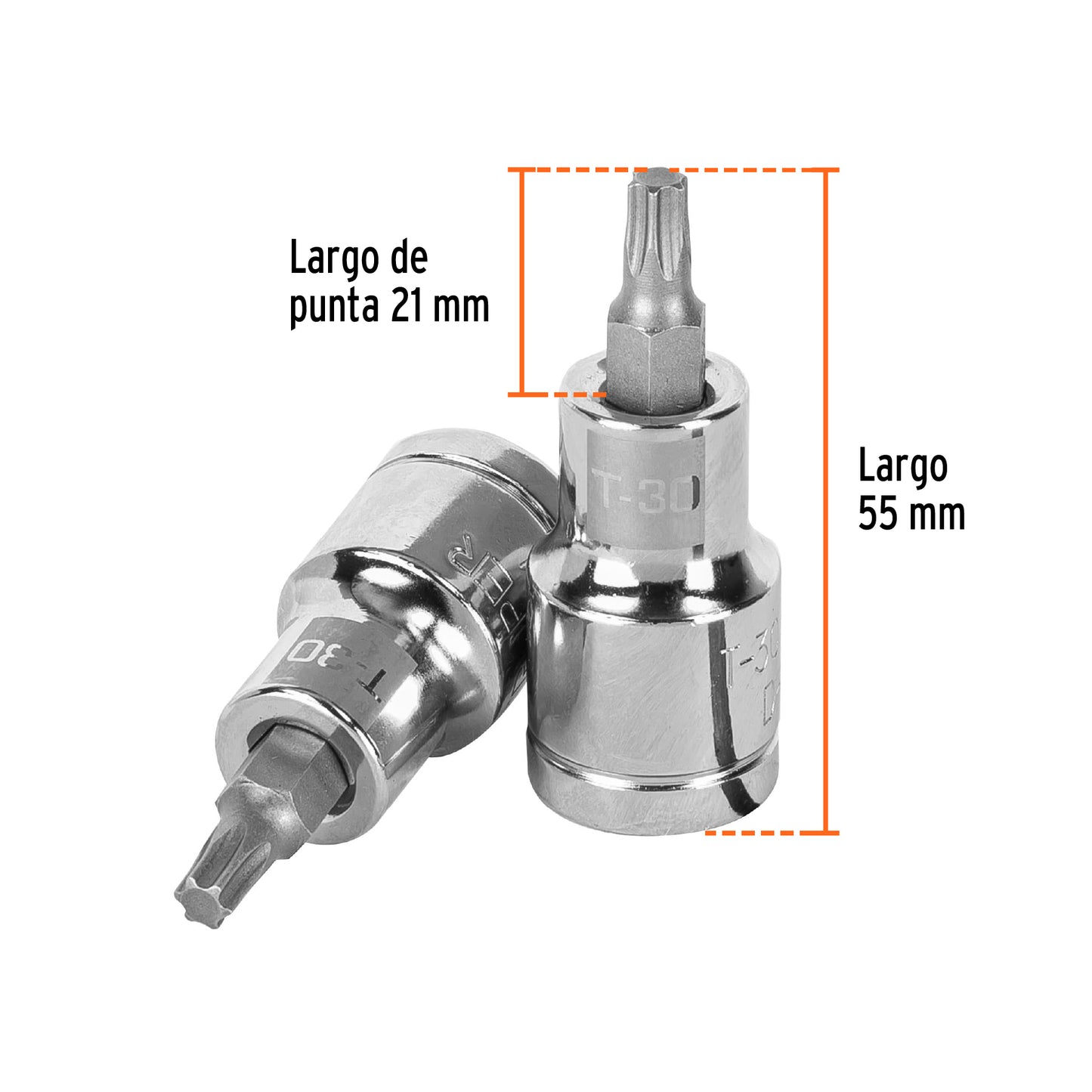 Dado Punta Torx T-30, Cuadro 1/2", Truper