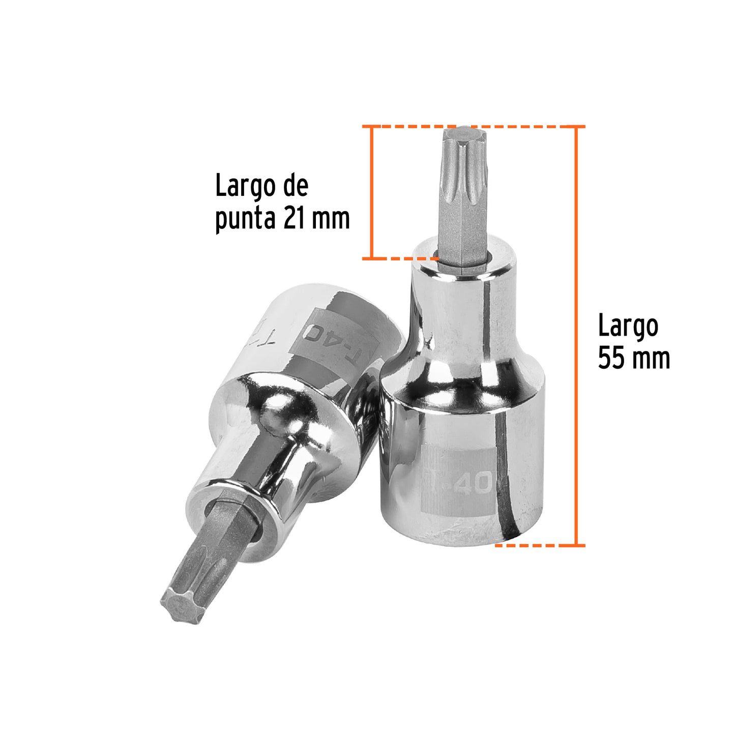 Dado Punta Torx T-40, Cuadro 1/2", Truper