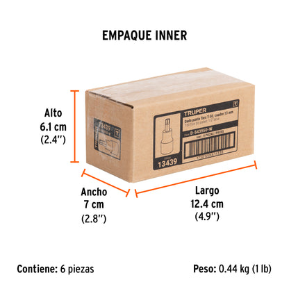 Dado Punta Torx T-50, Cuadro 1/2", Truper