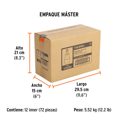 Dado Punta Torx T-50, Cuadro 1/2", Truper