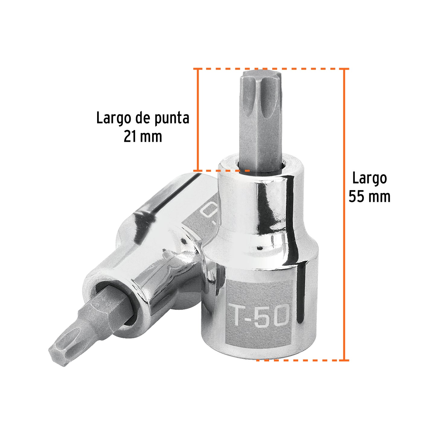 Dado Punta Torx T-50, Cuadro 1/2", Truper