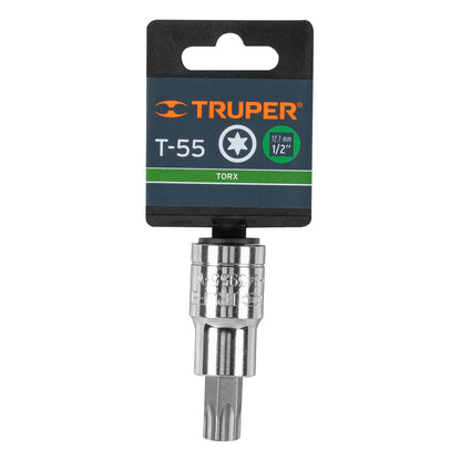 Dado Punta Torx T-55, Cuadro 1/2", Truper