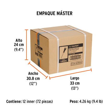 Desarmador Cabinet 1/8" X 6" Mango Comfort Grip, Truper