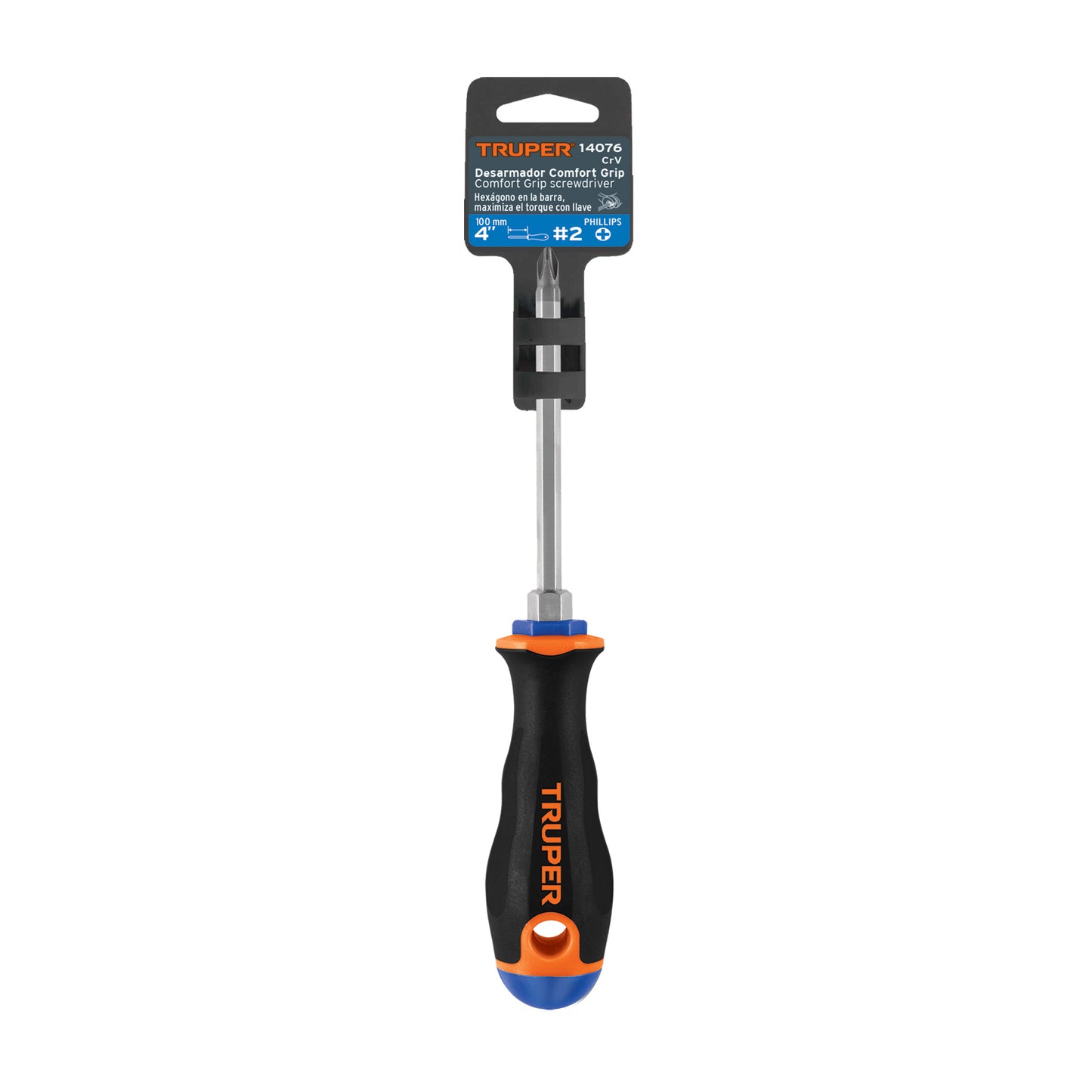 Desarmador de Cruz 1/4" X 4" Mango Comfort Grip, Truper