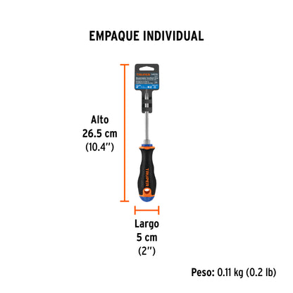 Desarmador de Cruz 1/4" X 4" Mango Comfort Grip, Truper
