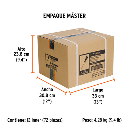 Desarmador de Cruz 1/8" X 6" Mango Comfort Grip, Truper