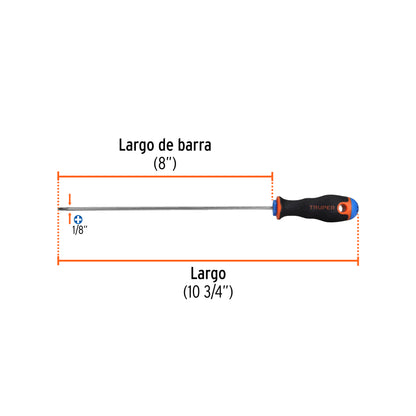 Desarmador de Cruz 1/8" X 8" Mango Comfort Grip, Truper