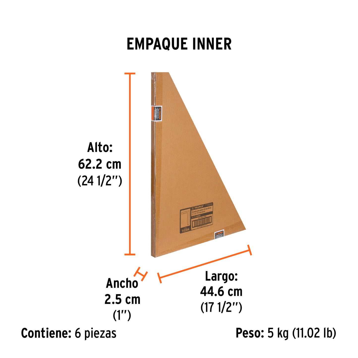 Escuadra 16"x24" de Acero para Cantero, Truper