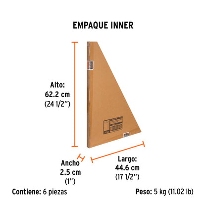 Escuadra 16"x24" de Acero para Cantero, Truper