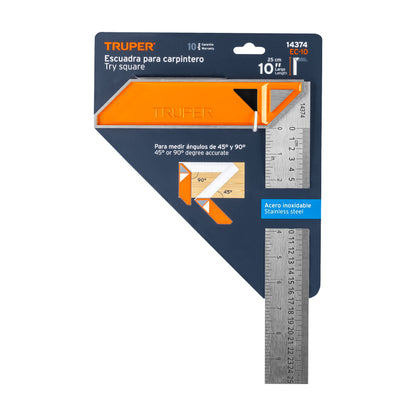 Escuadra 10" para Carpintero con Mango 100% de Aluminio