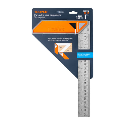 Escuadra 12" para Carpintero con Mango 100% de Aluminio
