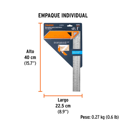 Escuadra 12" para Carpintero con Mango 100% de Aluminio