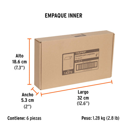 Escuadra 8" para Carpintero con Mango 100% de Aluminio