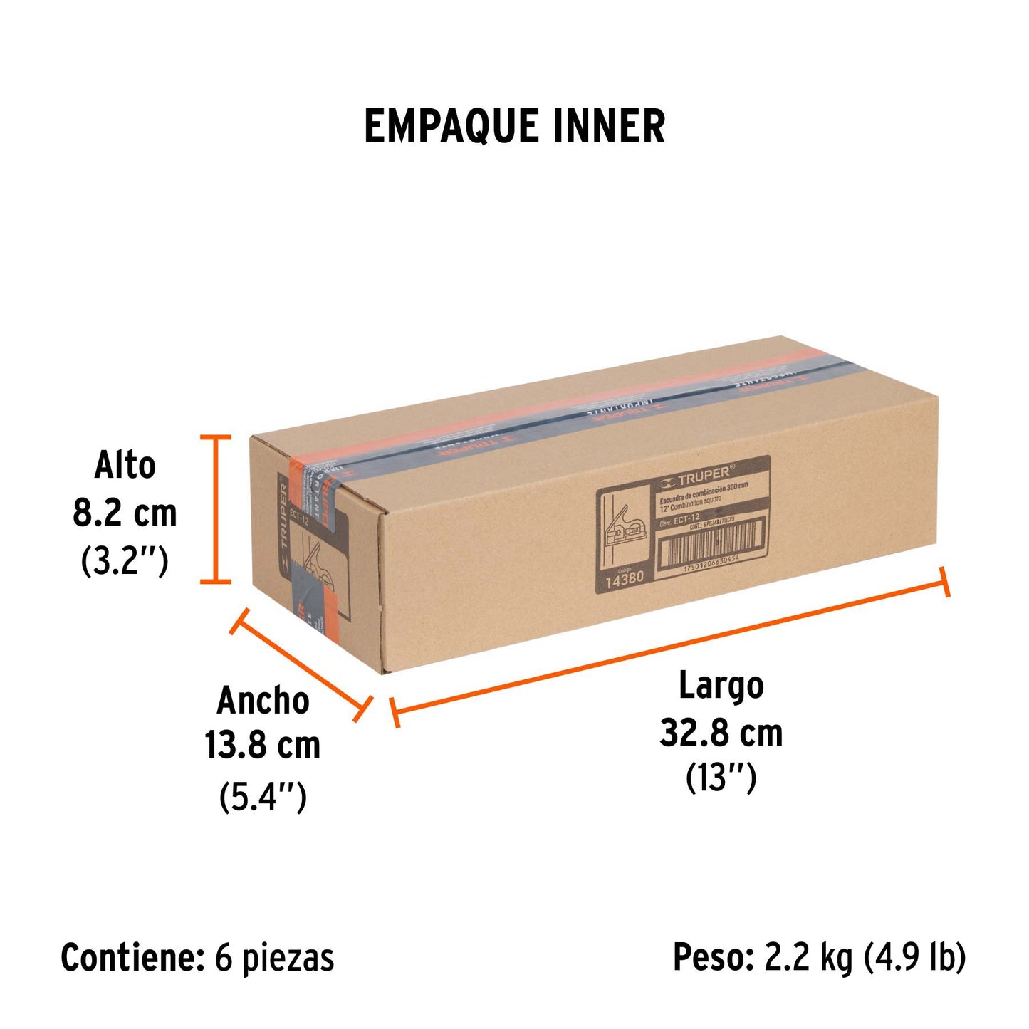 Escuadra 12" de Combinación con Punzón para Marcar, Truper