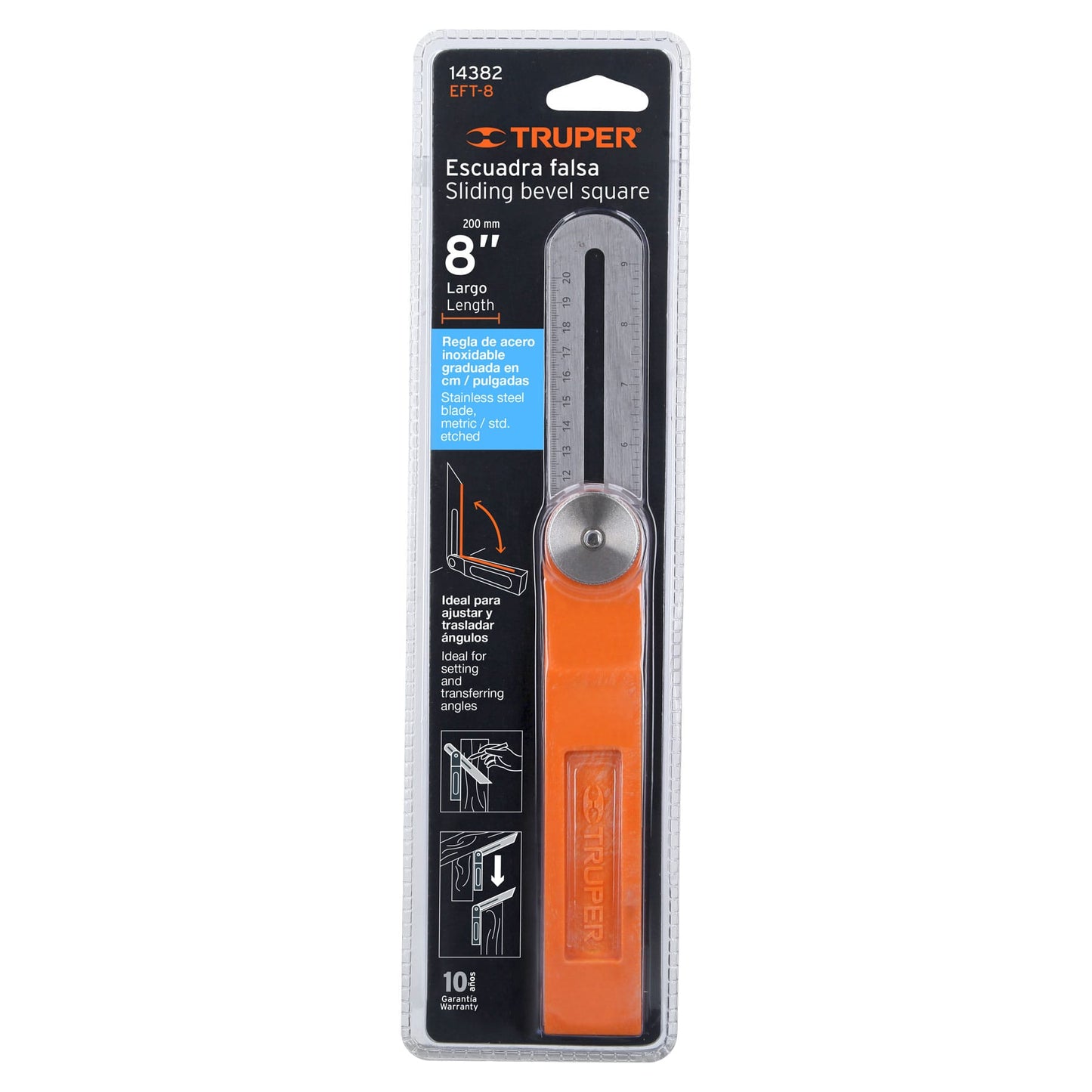 Escuadra Falsa D/acero Inoxidable 19cm / 6" con Mango de Abs