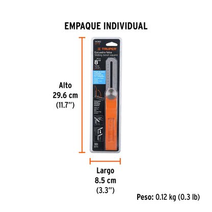 Escuadra Falsa D/acero Inoxidable 19cm / 6" con Mango de Abs