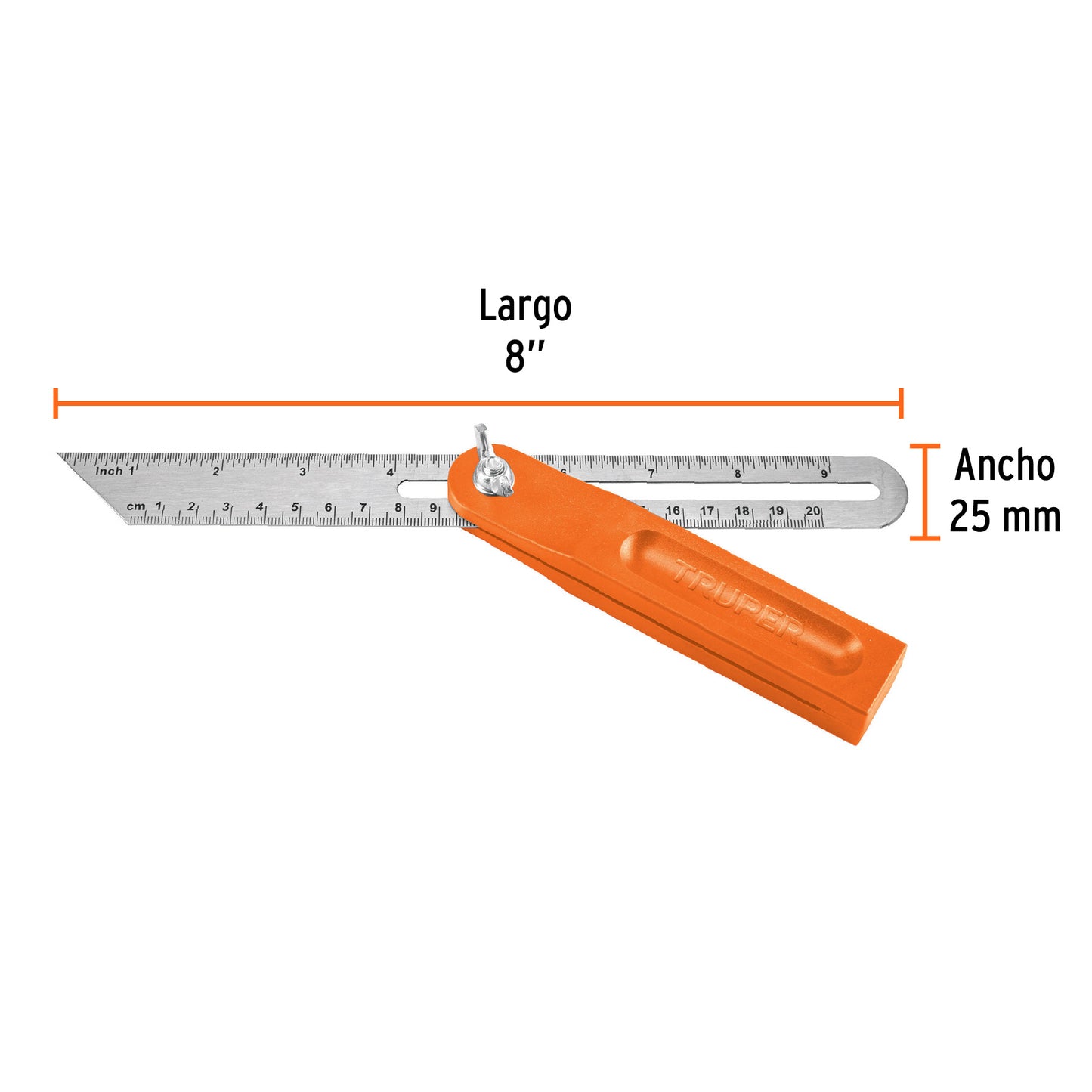 Escuadra Falsa D/acero Inoxidable 19cm / 6" con Mango de Abs