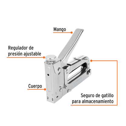 Engrapadora Tipo Pistola para ¼",5/16", 3/8", con 200 Grapas