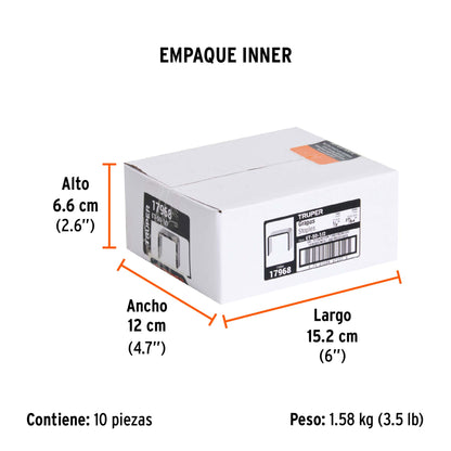1000 Grapas 1/2" Corona 10.6 Mm, para ET-50X y Et-50, Truper