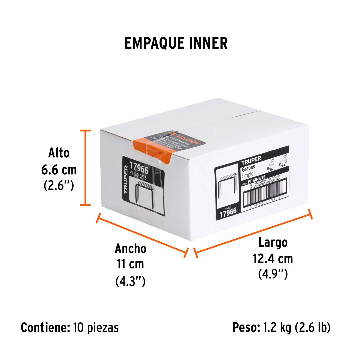 1000 Grapas 5/16" Corona 10.6mm, para Et-50x, ET-50 y EM-50