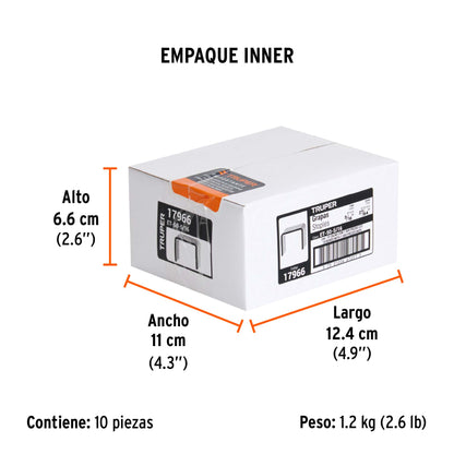 1000 Grapas 5/16" Corona 10.6mm, para Et-50x, ET-50 y EM-50