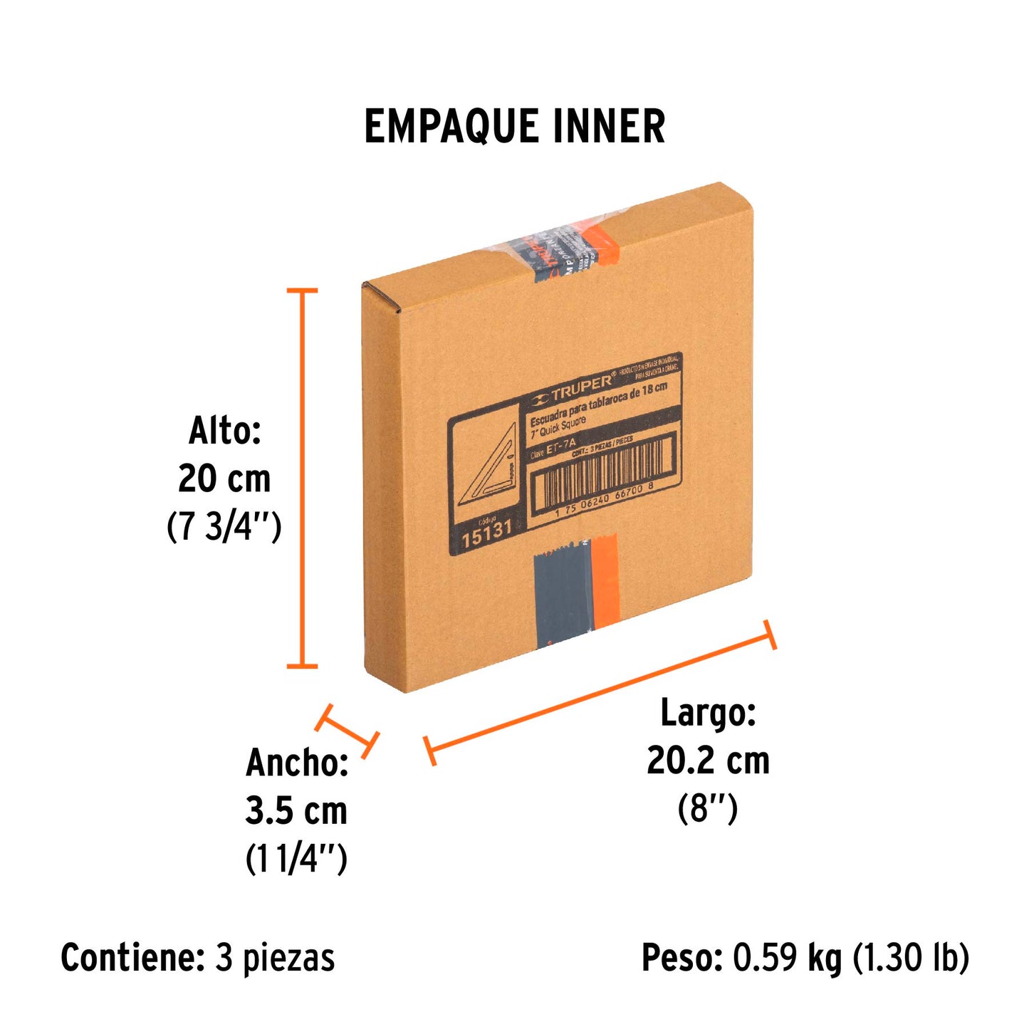 Escuadra 7" de Aluminio para Muros de Yeso, Truper