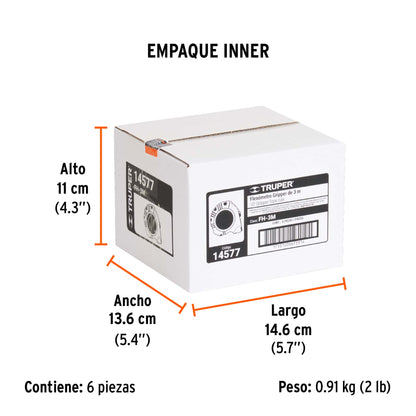 Flexómetro Gripper Contra Impactos 3 M Cinta 13 Mm, Truper