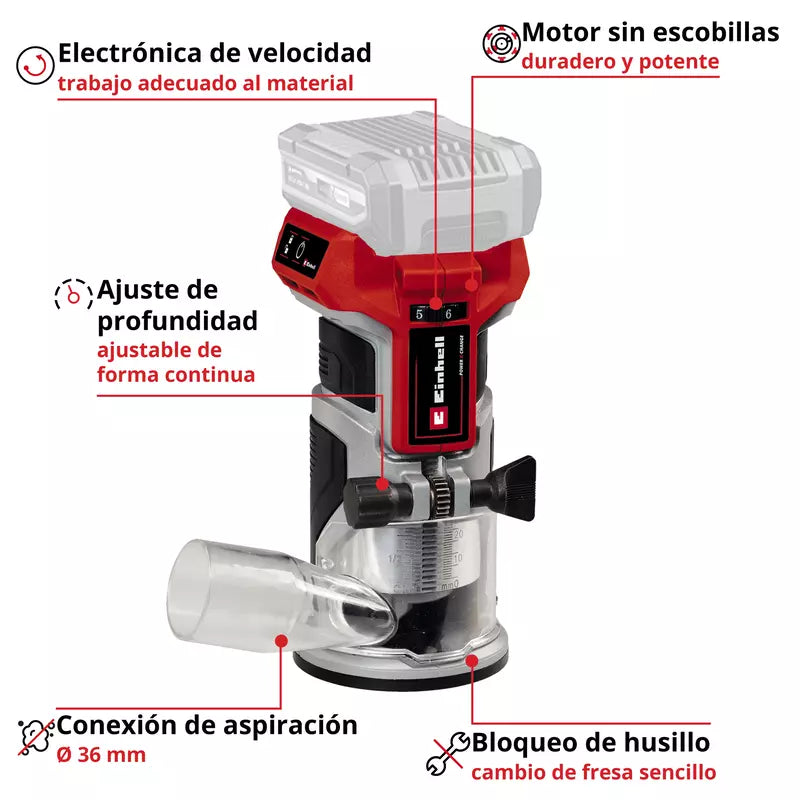 Einhell Fresadora de mano inalámbrica TP-ET 18 Li BL - Solo
