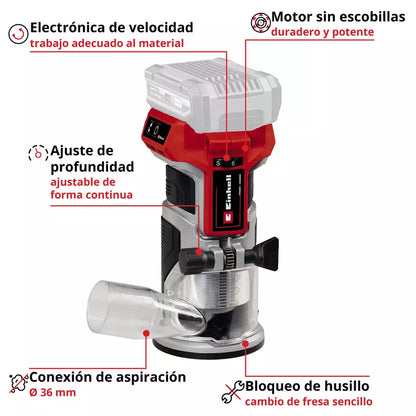 Einhell Fresadora de mano inalámbrica TP-ET 18 Li BL - Solo