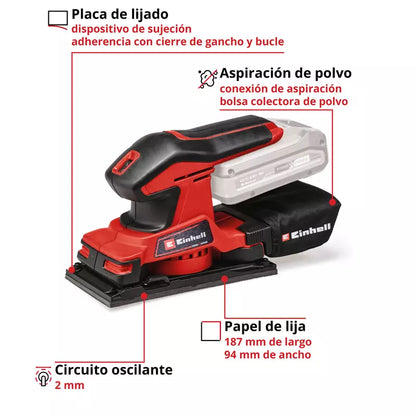 Einhell Lijadora orbital Inalámbrica TC-OS 18/187 Li Solo