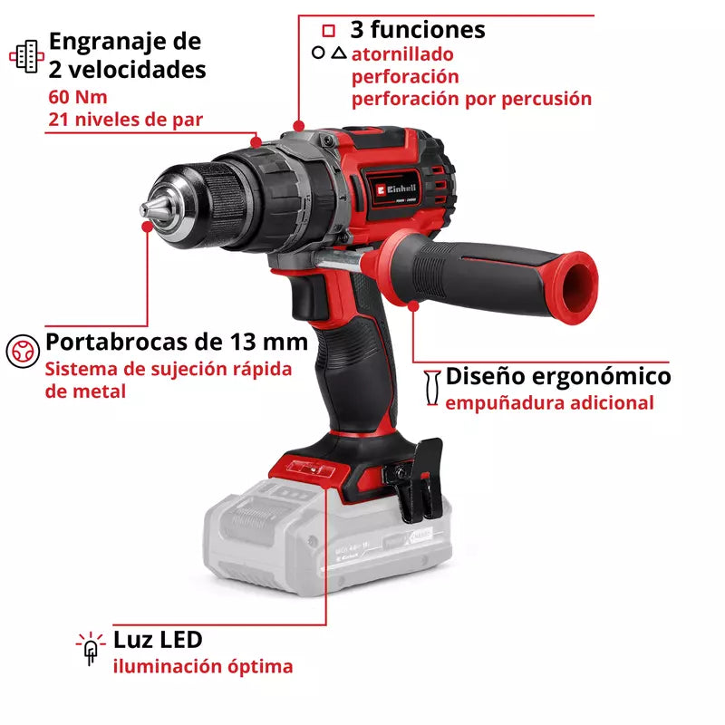 Einhell Taladro de impacto inalámbrico TP-CD 18/60 Li-i BL Solo