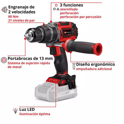 Einhell Taladro de impacto inalámbrico TP-CD 18/60 Li-i BL Solo