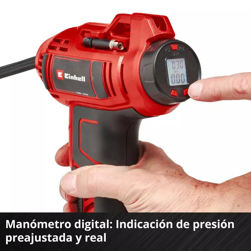 Einhell Compresor de aire inálambrico para automóvil CE-CC 18 Li-Solo