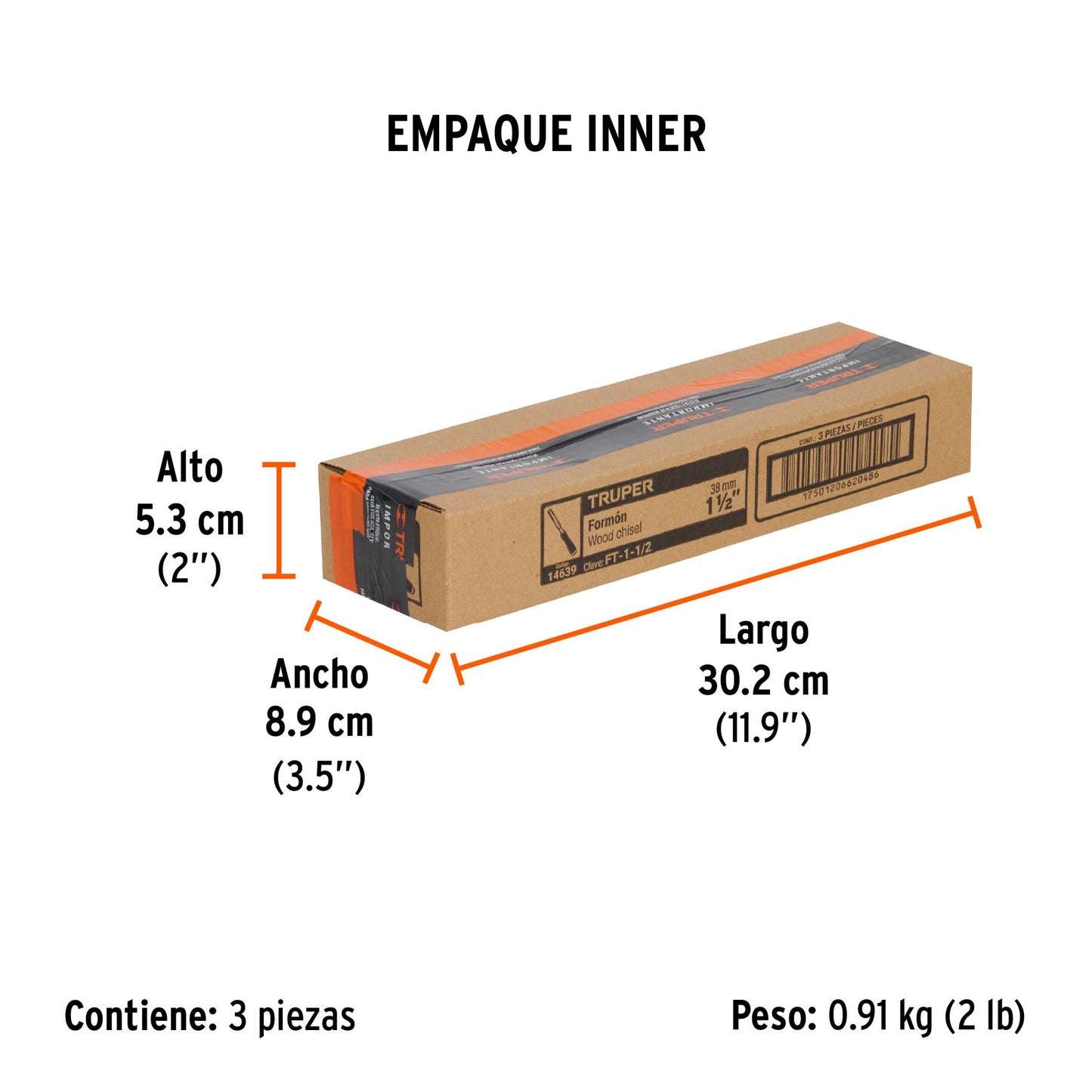 Formón 1-1/2" Mango Comfort Grip, Truper