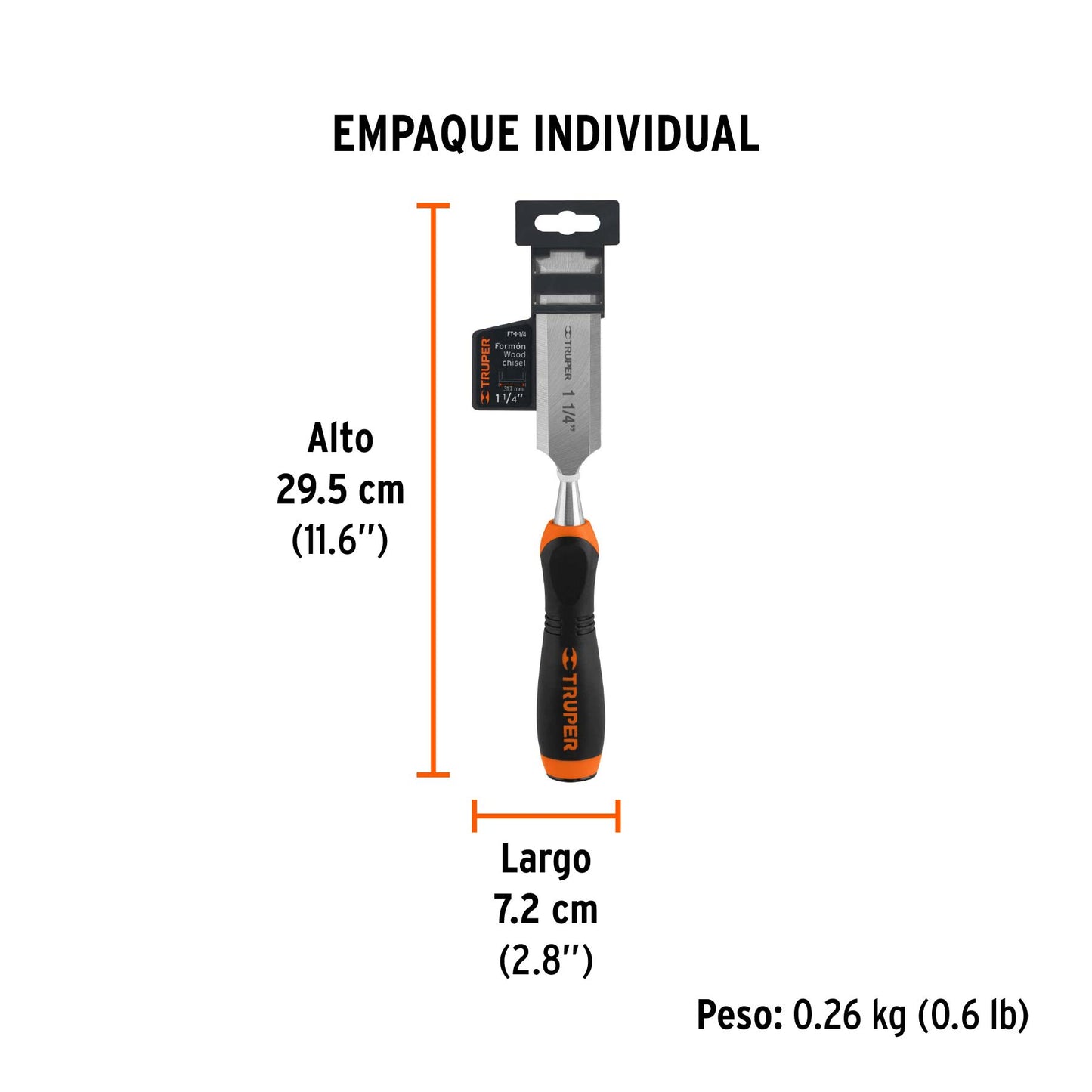 Formón 1-1/4" Mango Comfort Grip, Truper