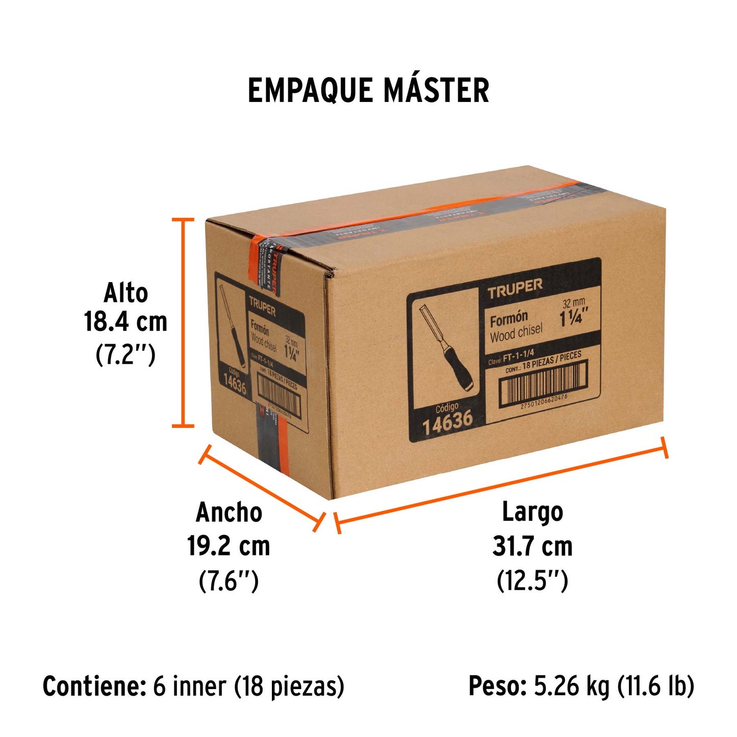 Formón 1-1/4" Mango Comfort Grip, Truper