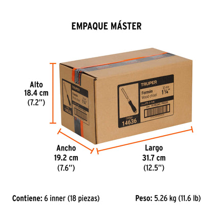 Formón 1-1/4" Mango Comfort Grip, Truper