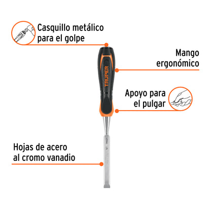 Formón 1/2" Mango Comfort Grip, Truper