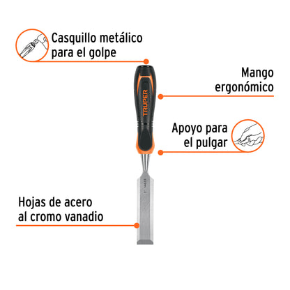 Formón 1" Mango Comfort Grip, Truper