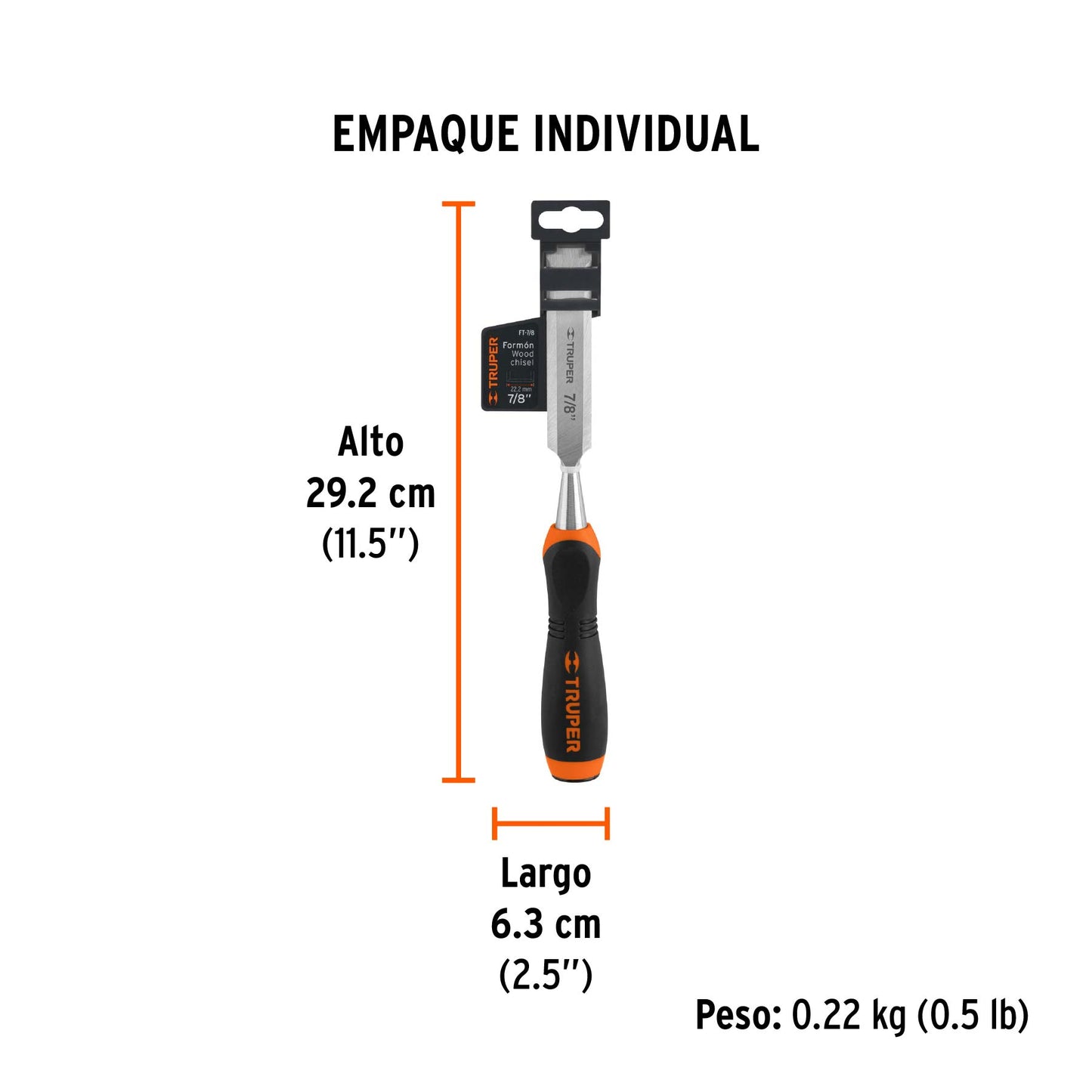 Formón 7/8" Mango Comfort Grip, Truper