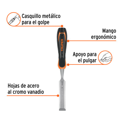 Formón 7/8" Mango Comfort Grip, Truper