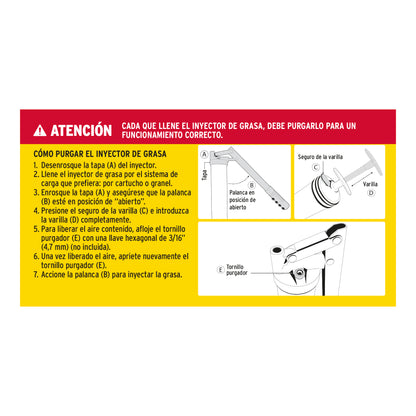 Inyectora de Grasa 14 Oz, 8000 Psi con Grip Antiderrapante