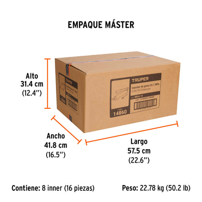 Inyectora de Grasa 14 Oz, 8000 Psi con Grip Antiderrapante