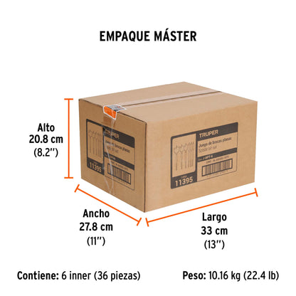 Juego de Brocas Planas de Manita, 6 Piezas, Truper